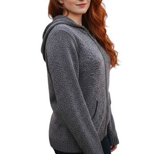 Columbia Medium Hooded Double Zip Sweater Casual Wear Layering Oversized